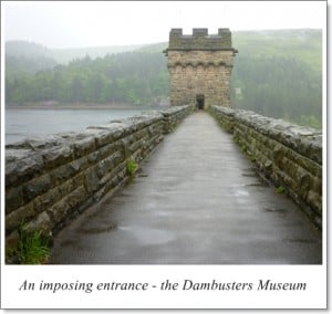 Entrance to the dambusters museum in the rain