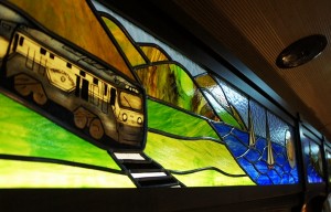 Transcantabrico train in stained glass