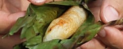 Banana leaf unwrapped