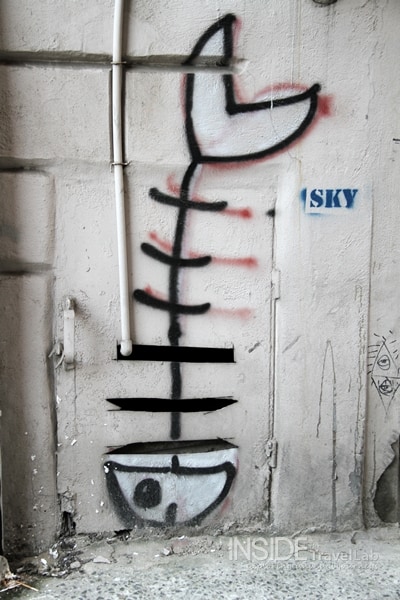 Fish painted on wall in Istanbul