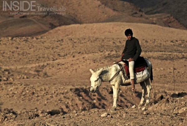 Boy with donkey in Jordan