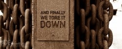 Finally we tore it down - iron curtain logo in Budapest