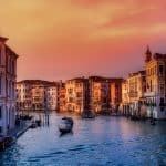 Italy - Venice off the beaten track - quiet sunset river view
