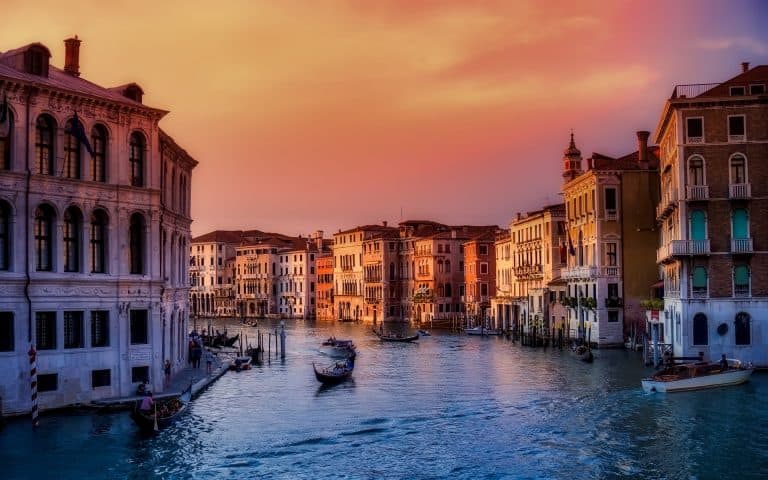 Italy - Venice off the beaten track - quiet sunset river view