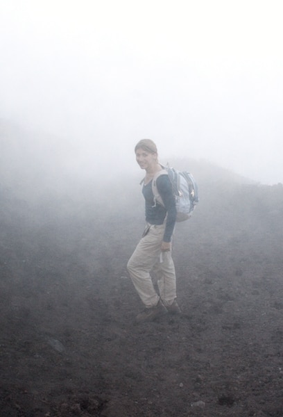 Abigail King climbing Mt Fuji in Japan