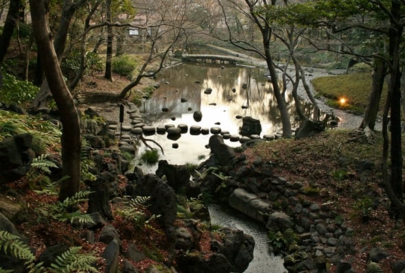 Inside the Koshikawa Korakuen Gardens, Tokyo, Japan