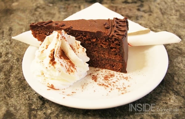 Trieste food - chocolate cake trieste in Caffe Tommaseo
