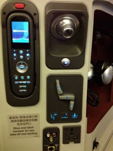 Cathay Business Class Review Control Panel