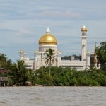 A gold domed mosque in Brunei