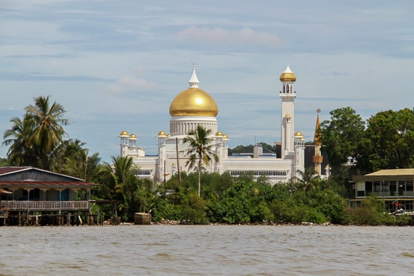 A gold domed mosque in Brunei