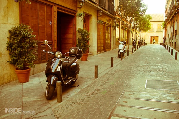 Quiet street in Madrid Literary Quarter