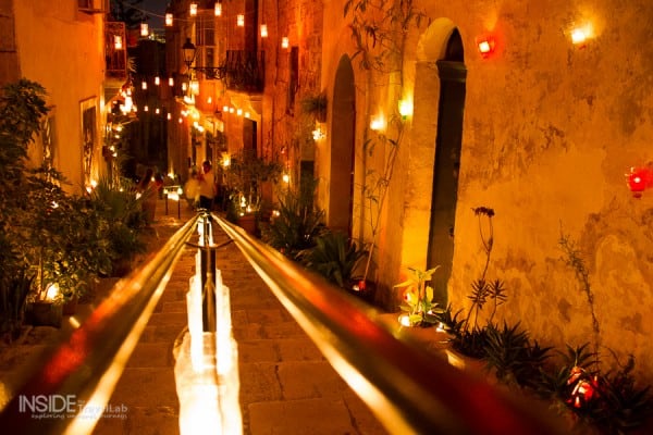 Candles on the street in Valetta, Malta - Winter Sun Holiday Destinations in Europe