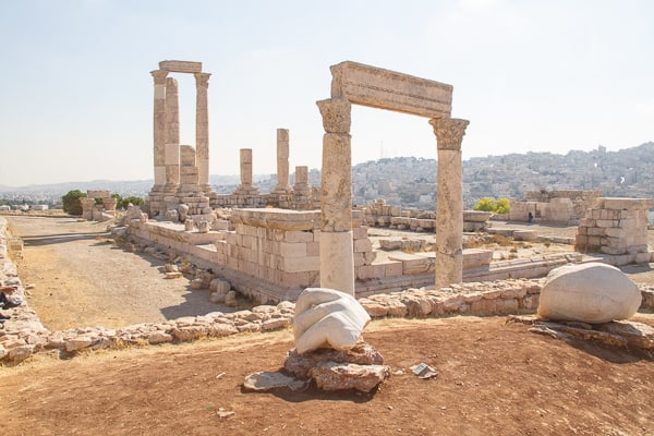 Jordan - Amman - Citadel Ruins in daylight