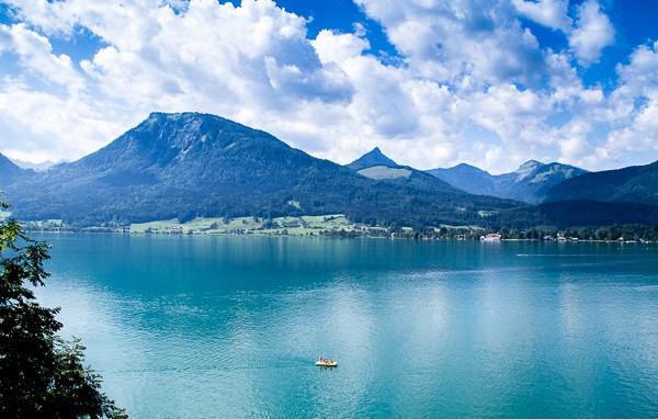 Overlooking Lake Wolfgangsee in Austria Salzkammergut