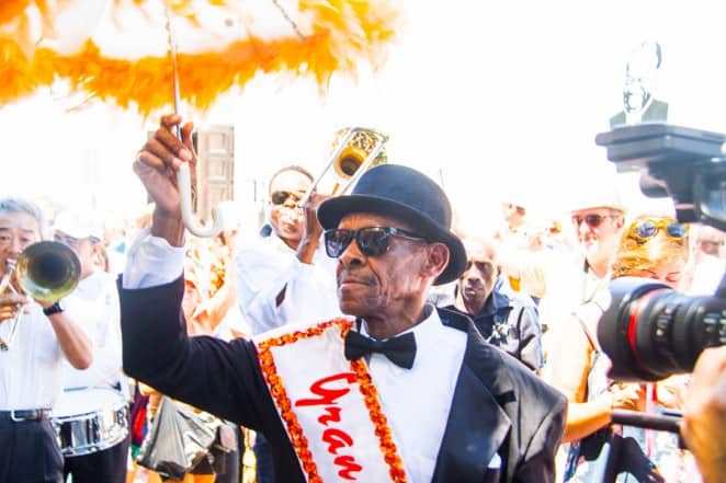 Treme Parade in New Orleans towards the SatchmoFest for Louis Armstrong via @insidetravellab