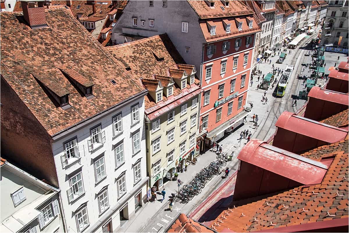 View from the K&O Terrace in Graz