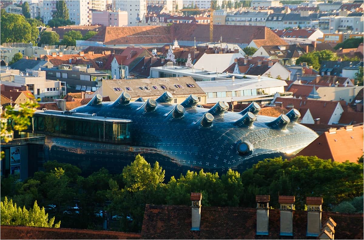 The Kunsthaus, or friendly alien, from above