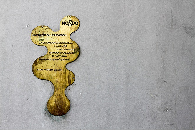 No8DO - golden sign on the Metropol Parasol