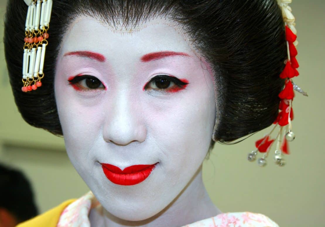 Geisha in Tokyo close up face