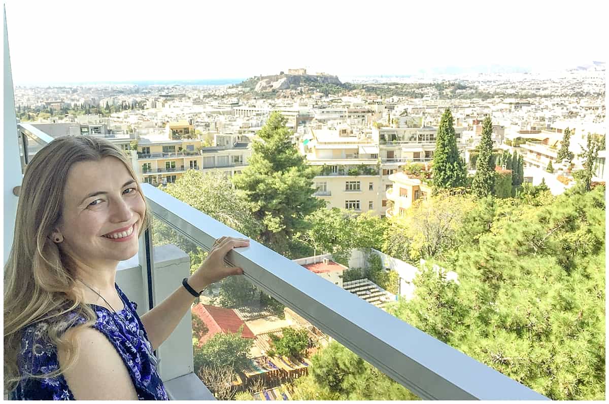 Abigail King at the St George Lycabettus in Athens Greece
