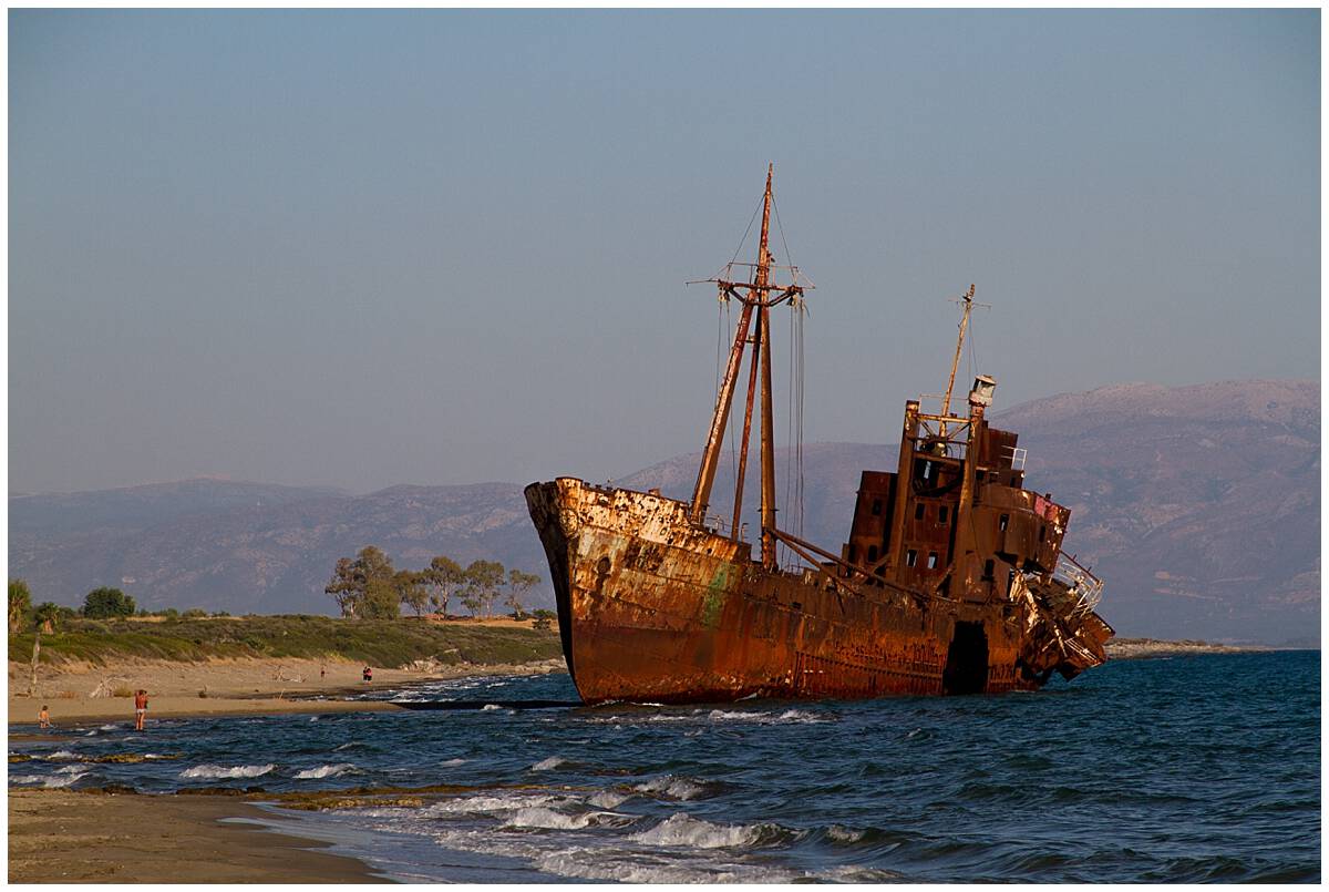 Valtaki or Shipwreck beach in the Peloponnese