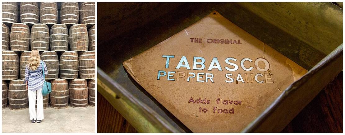 Peering at the details at the Tabasco Factory on Avery Island Louisiana