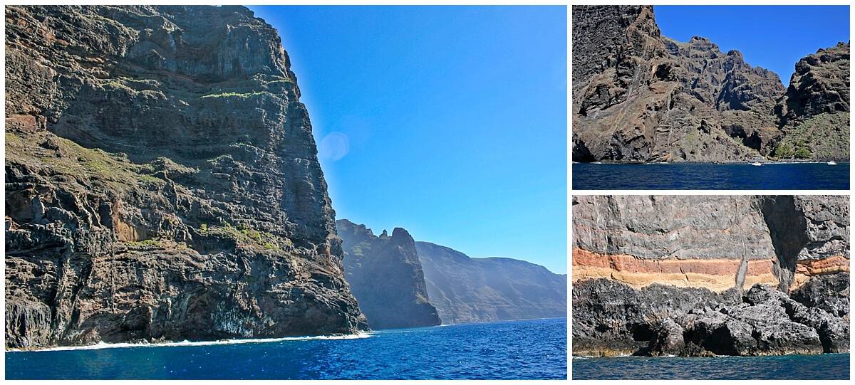 Landscape around Los Gigantes in Tenerife seen from a whale watching boat