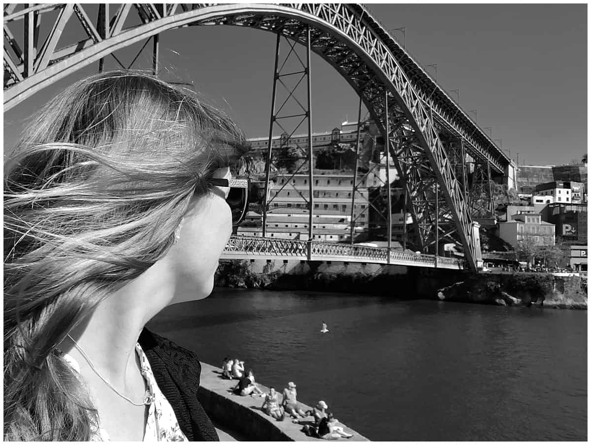 Portugal - Porto - Dom Luis I Bridge - Woman looking across at it