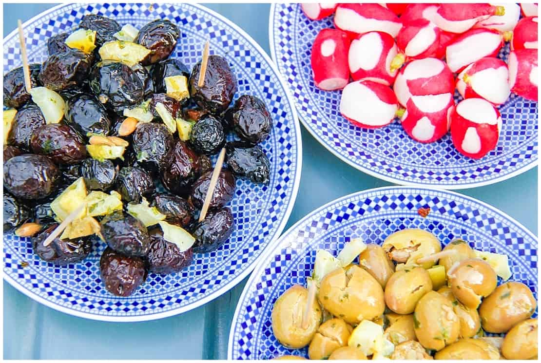 Plates of potatoes and dates in Morocco - Marrakech in winter