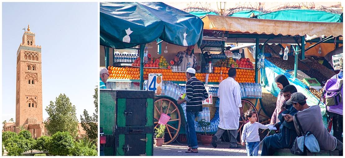 Orange juice cart in the Jemaa el-Fna in Marrakech, Morocco - Marrakech in winter