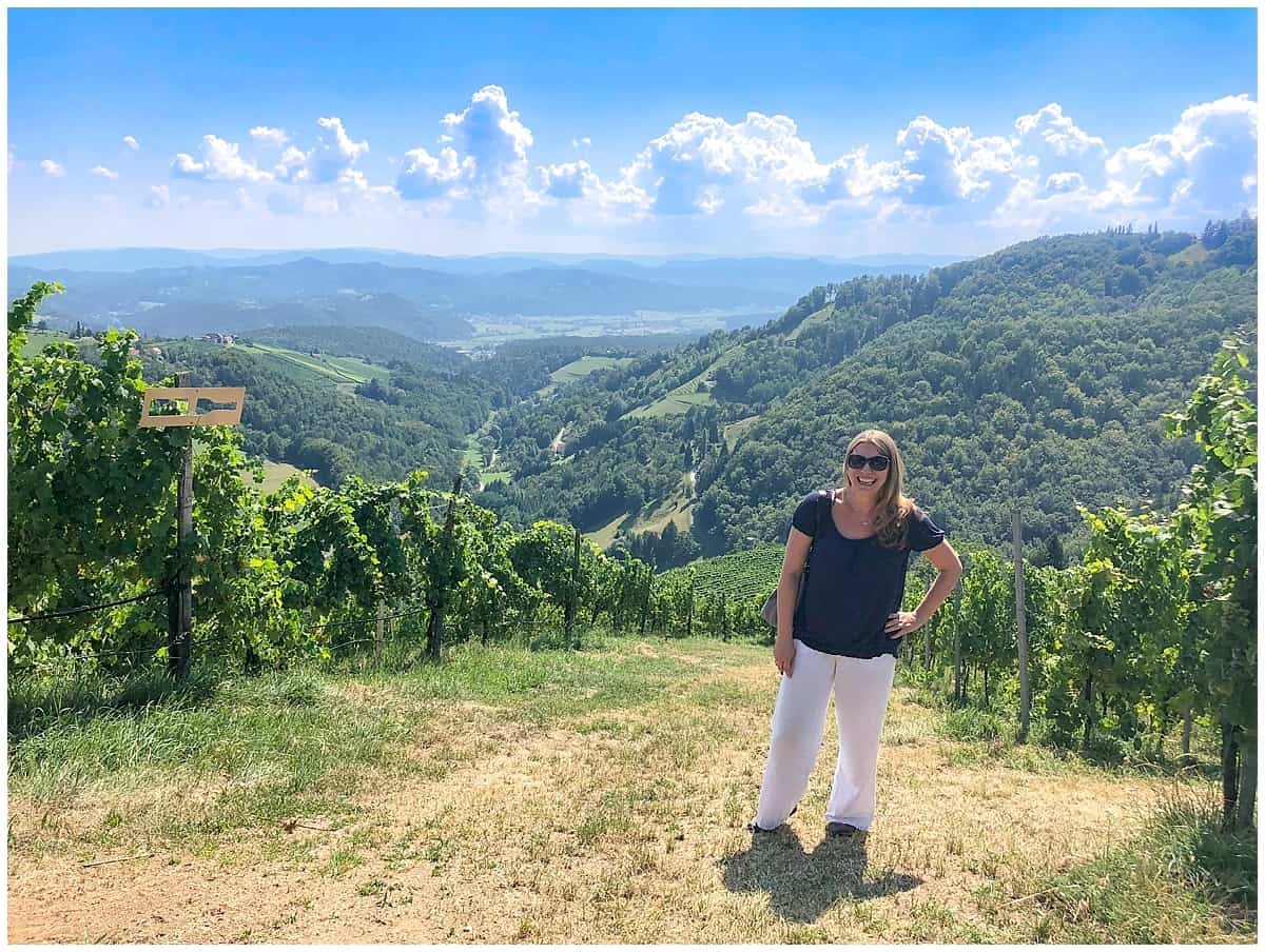 Austria - Styria - Buschenschank - Abi stands on Europe's tallest vineyards