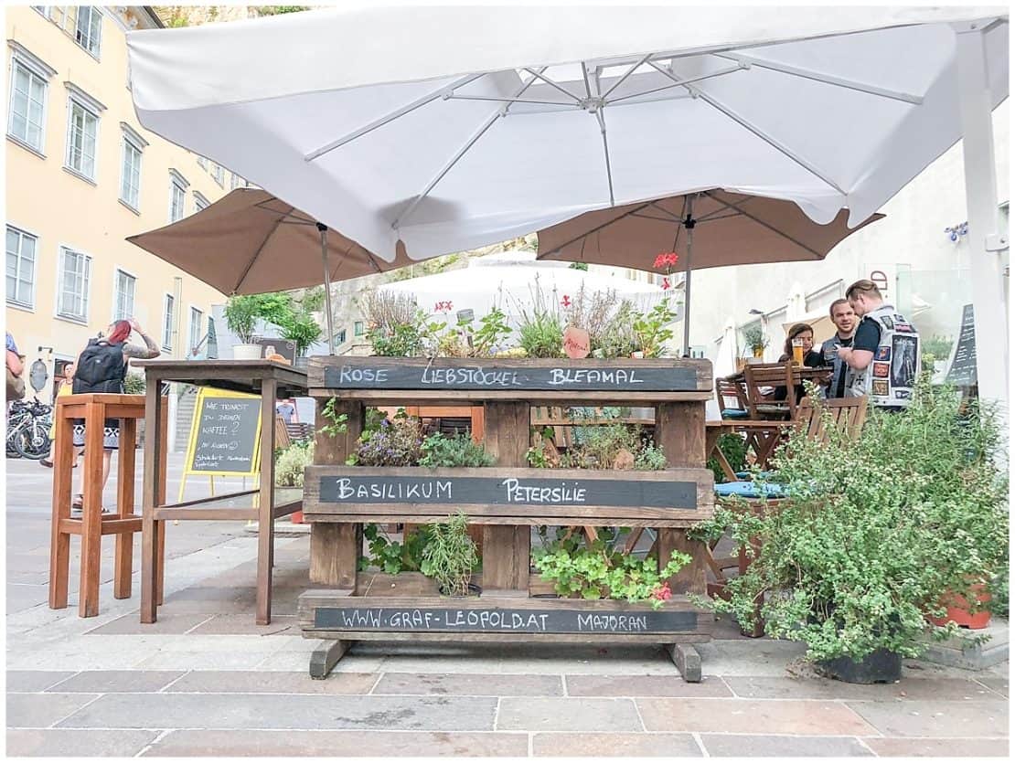 Market selling herbs in Graz, Austria