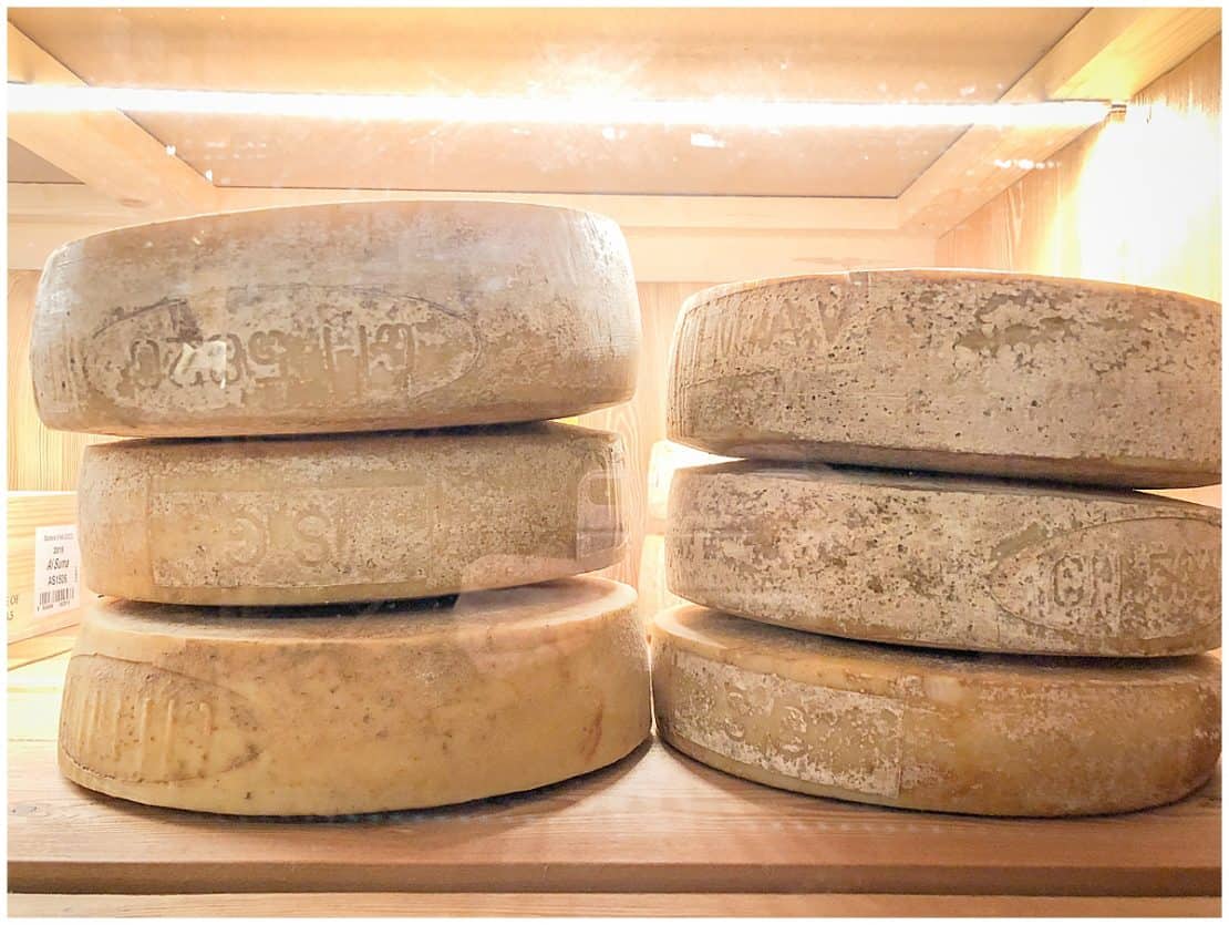 Bitto cheese in Chiavenna Valtellina Italy