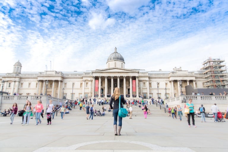 Abigail King stood in London England outside the National Gallery