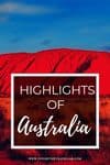 Highlights of Australia image over Uluru Australia