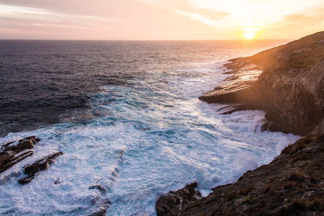 Waves breaking on Kangaroo Island Australia