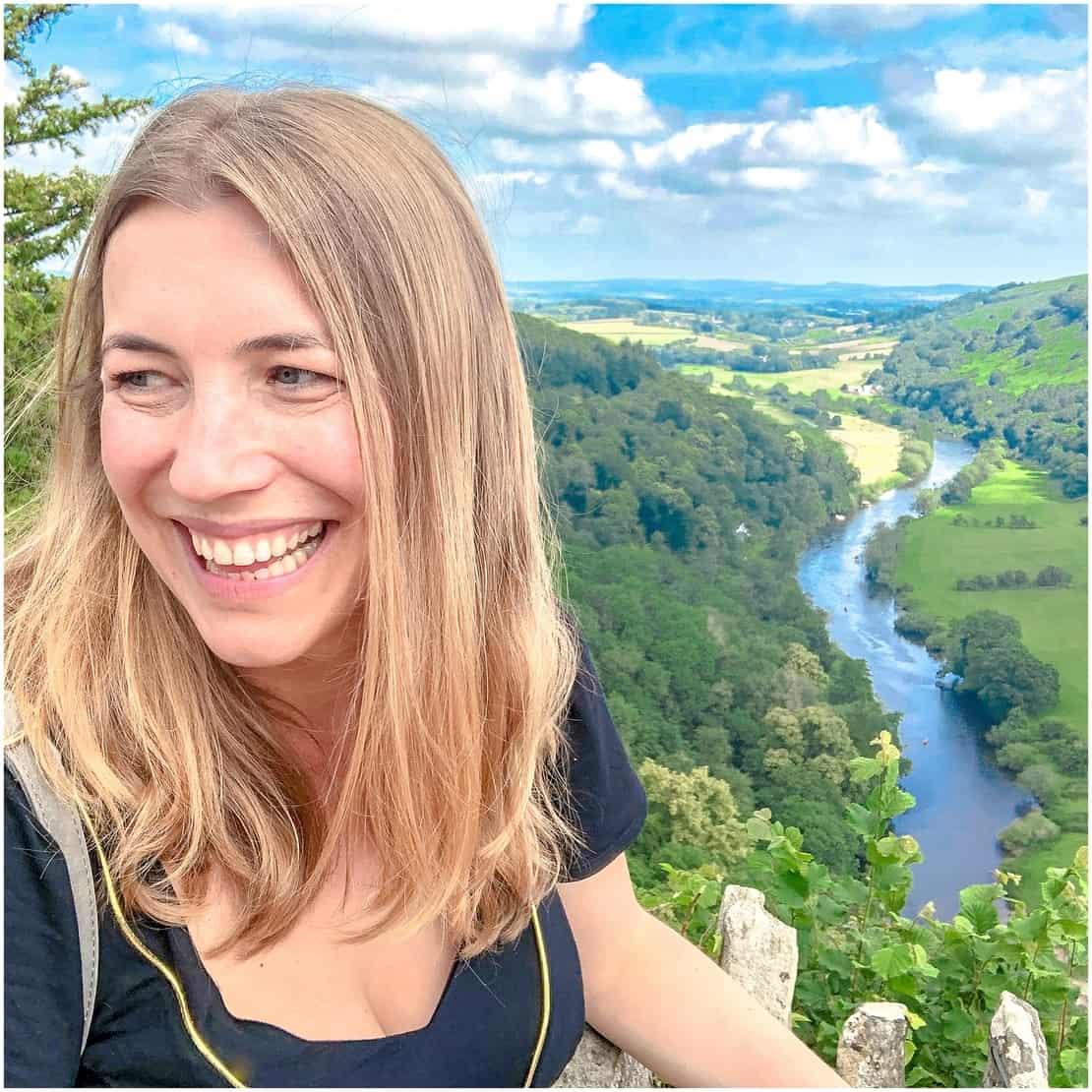 Abigail King at the Symonds Yat Rock Viewpoint