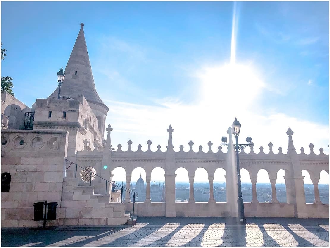 Morning view terrace Fishermens Bastion Budapest