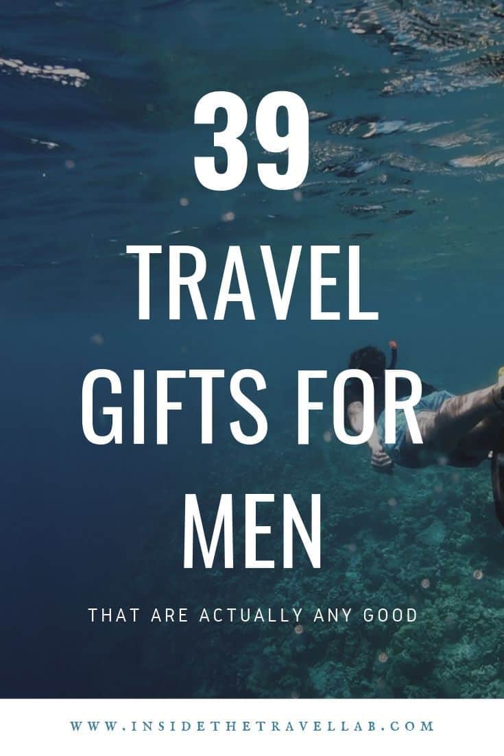 39 Travel gifts for men. Find the perfect present idea for him with this gift guide that covers budget, luxury and mid-range. We include choices for business travelers, backpackers, luxury travelers and travel decor for the home. All with easily shoppable links. Buy gifts for him that he'll actually use. #travel #gift #present #men