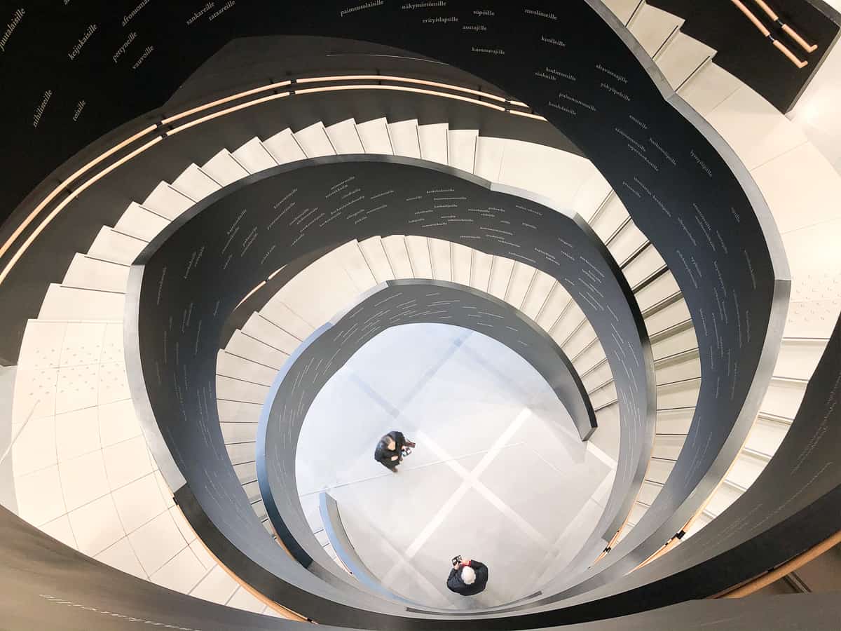 Finland - Helsinki - Oodi LIbrary internal spiral staircase