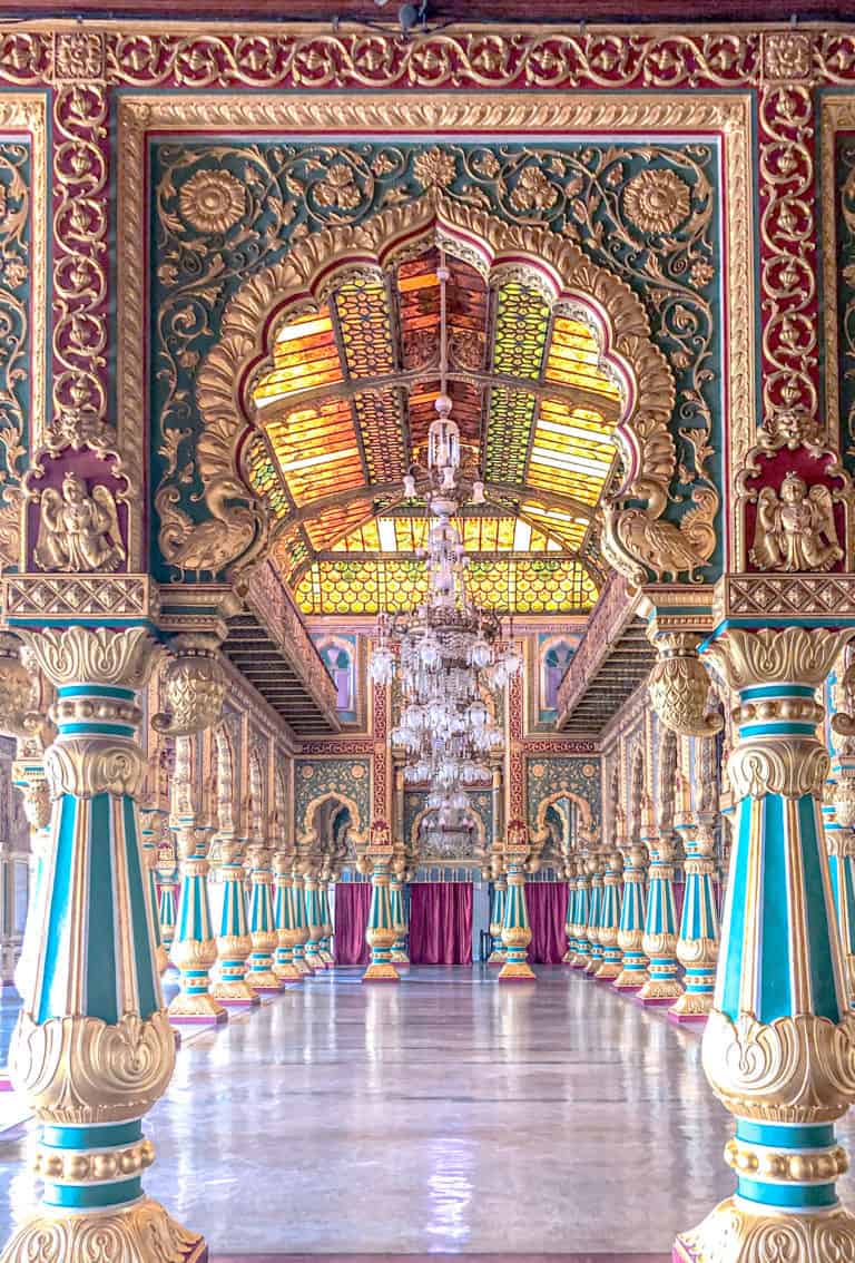 India - Karnataka - Mysore Palace Interior Gilded Hall