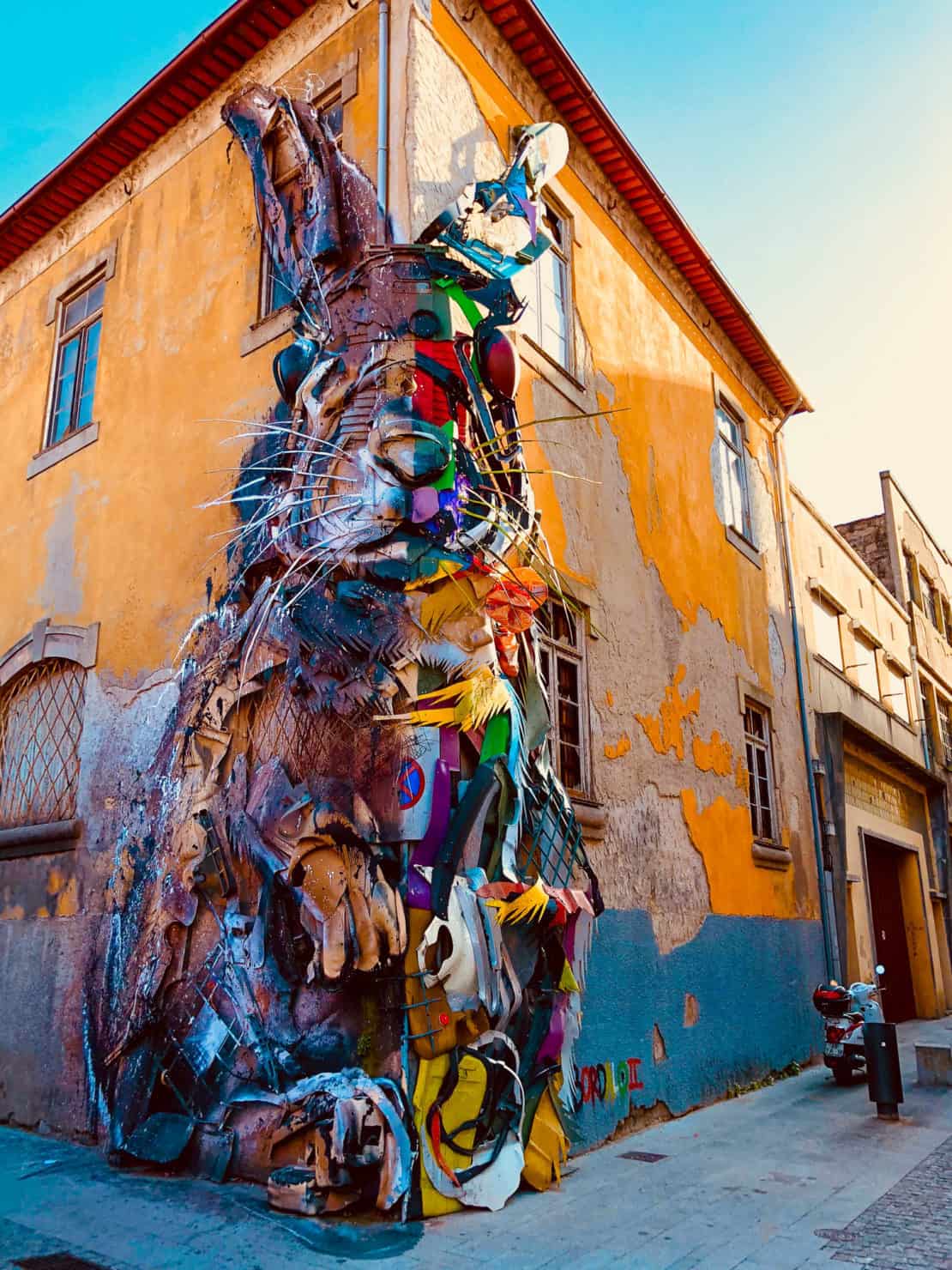 Portugal - Porto - This impressive rabbit street art shows how there is always more to see on any Spain and Portugal itinerary