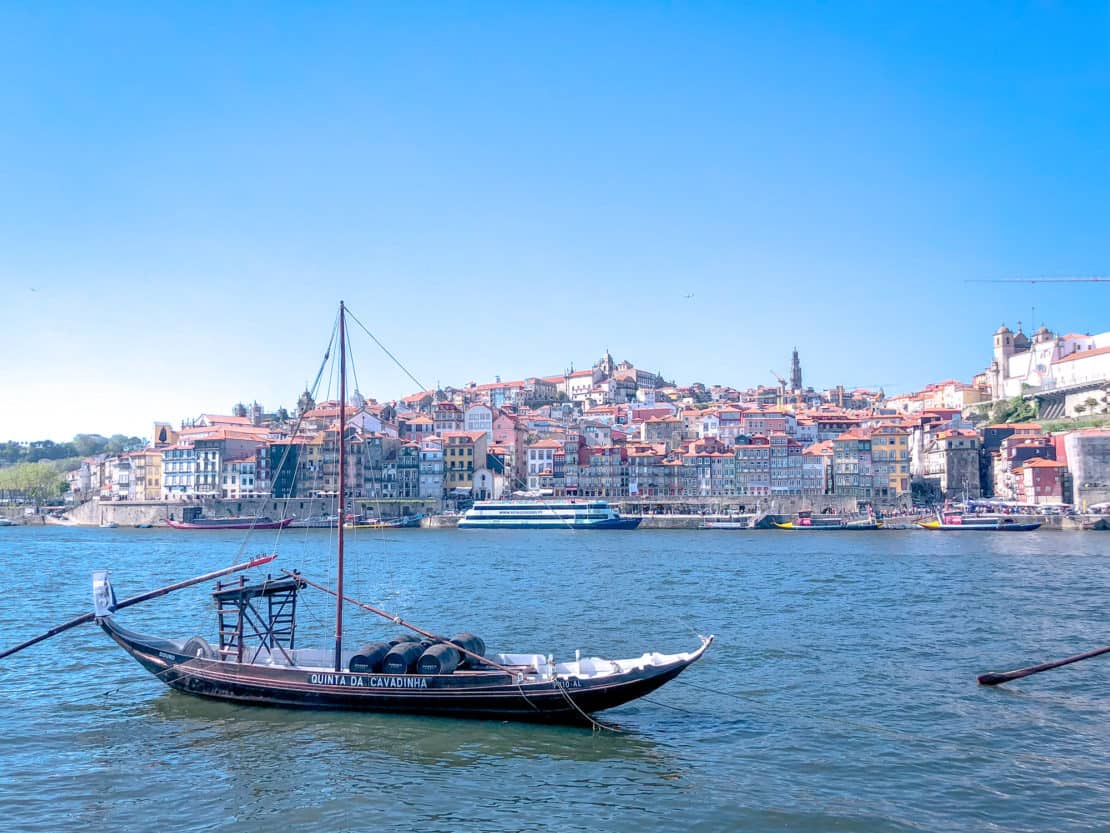 Portugal - Porto -Rabelo boat with Ribeira in the background
