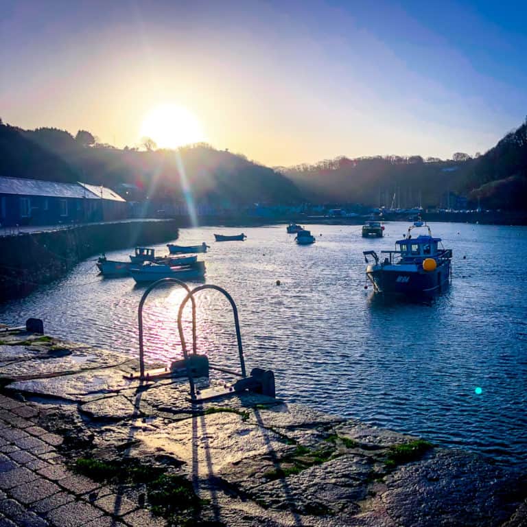 Wales - Pembrokeshire - Fishguard boats at sunset - one of the best things to do near Fishguard