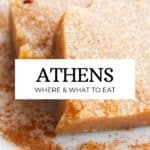 Athens where and what to eat food guide. Find the best restaurants and street food in Athens, Greece, as well as a menu guide to uncover traditional Greek food. Find hidden gems and famous bites to eat with this ultimate food guide to Athens. #Athens #Greece
