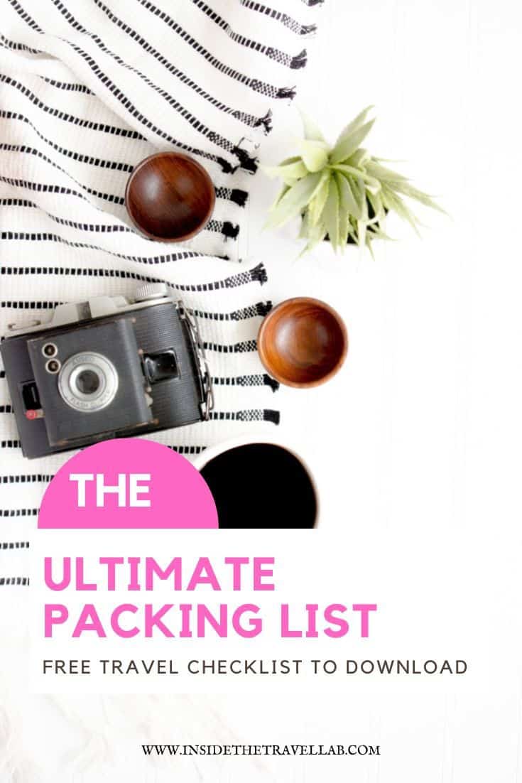 Download your free travel packing checklist and find the ultimate in packing lists for every trip. We have you covered, based on years and years on the road. Solo travel, business travel, family travel and couples. All sorted. Bon voyage! #travel #checklist