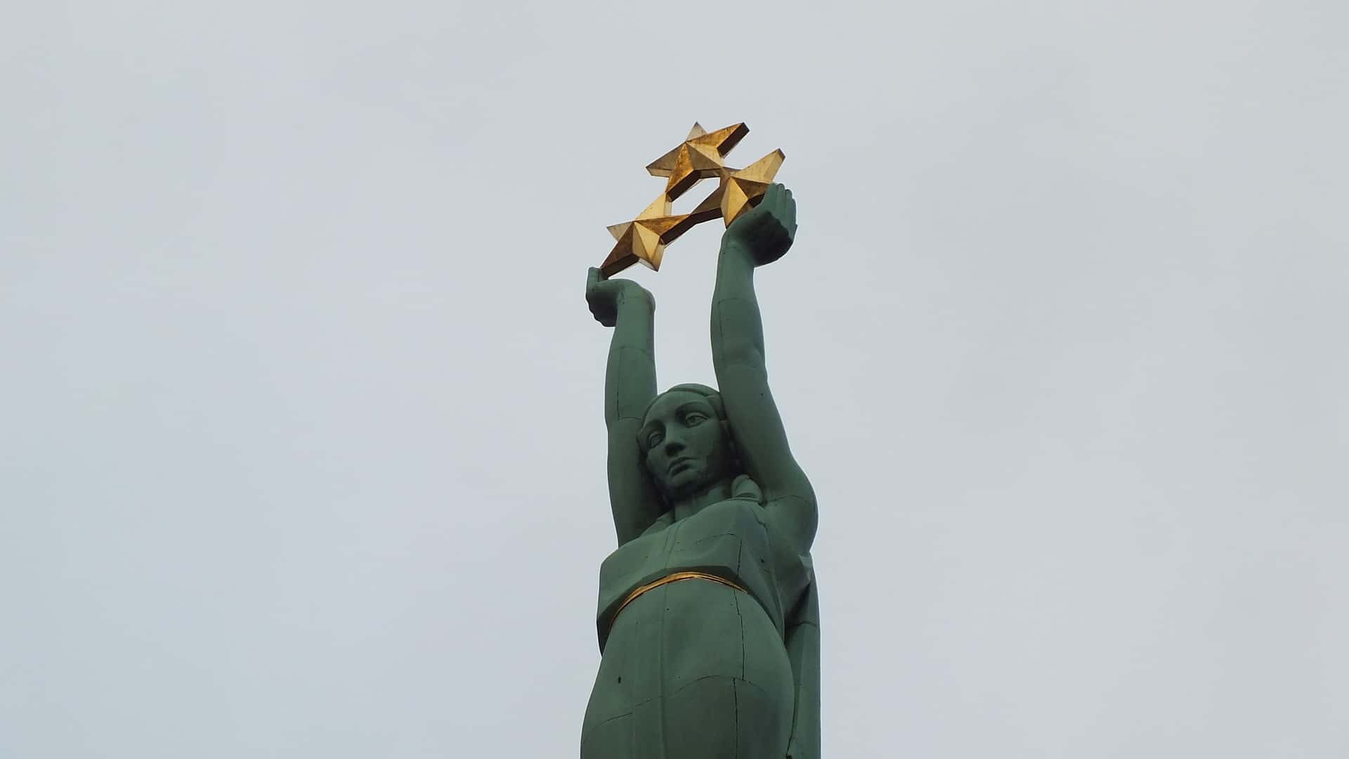 Latvia - Riga - Freedom Monument -Close Up