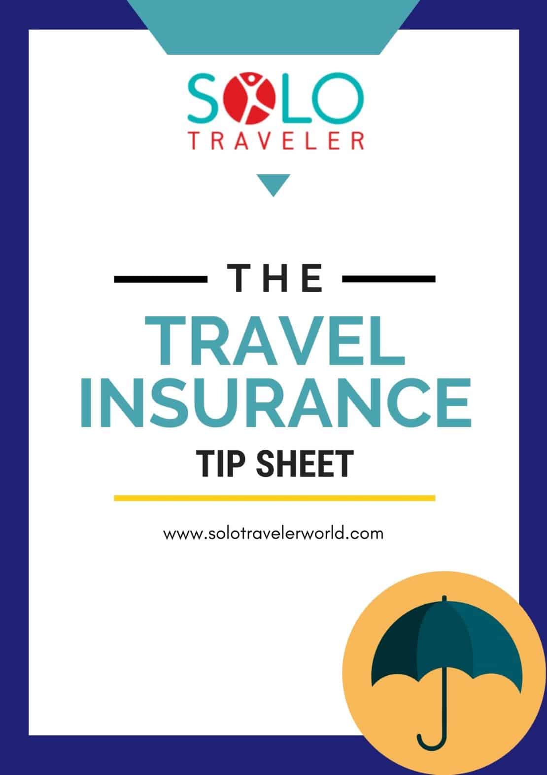 Solo Traveler Travel Insurance Tip Sheet Cover