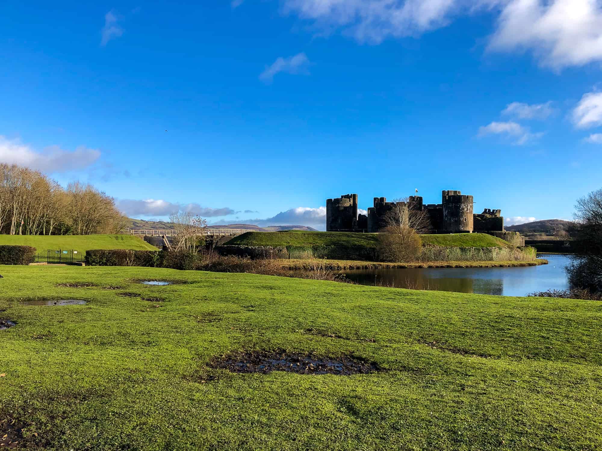 Wales - Caerphilly Castle Landscape View