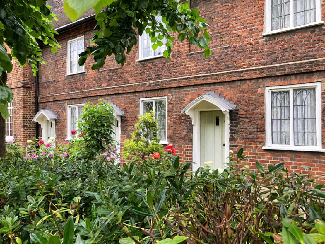 England - Kingston upon Thames - red brick house with leaves